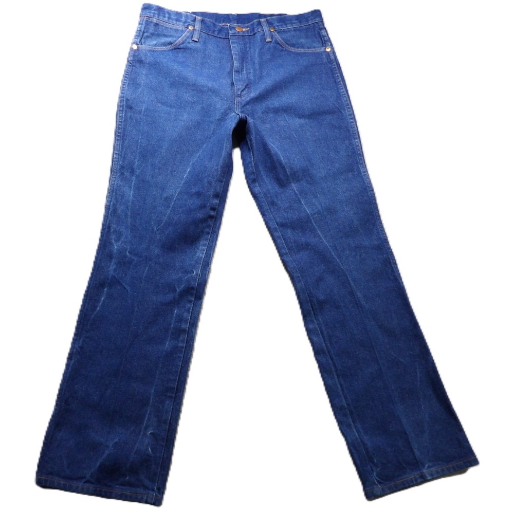VTG 90s Wrangler 936DEN Cowboy Cut Slim Fit Denim Jeans Men W36x32 Blue USA Made
